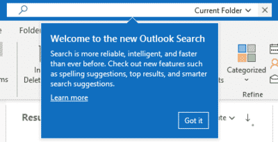New Outlook Search Bar